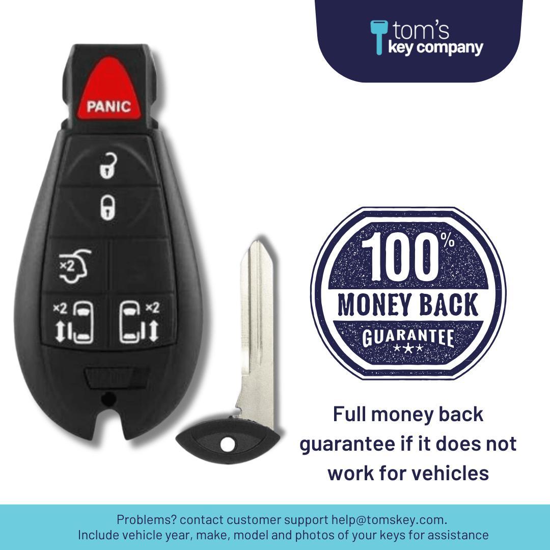 6 Button Chrysler Dodge VW Smart Key Fob (IYZC01C-6B-DDT-FOB) - Tom's Key Company