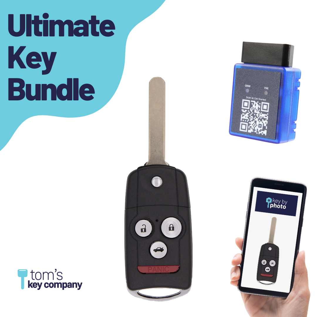 Ultimate Remote Key Bundle with Programming Tool, Aftermarket 4-Button Remote Key and Key By Photo for Select Acura Vehicles (ACUCK-4B-890-K-UKB)