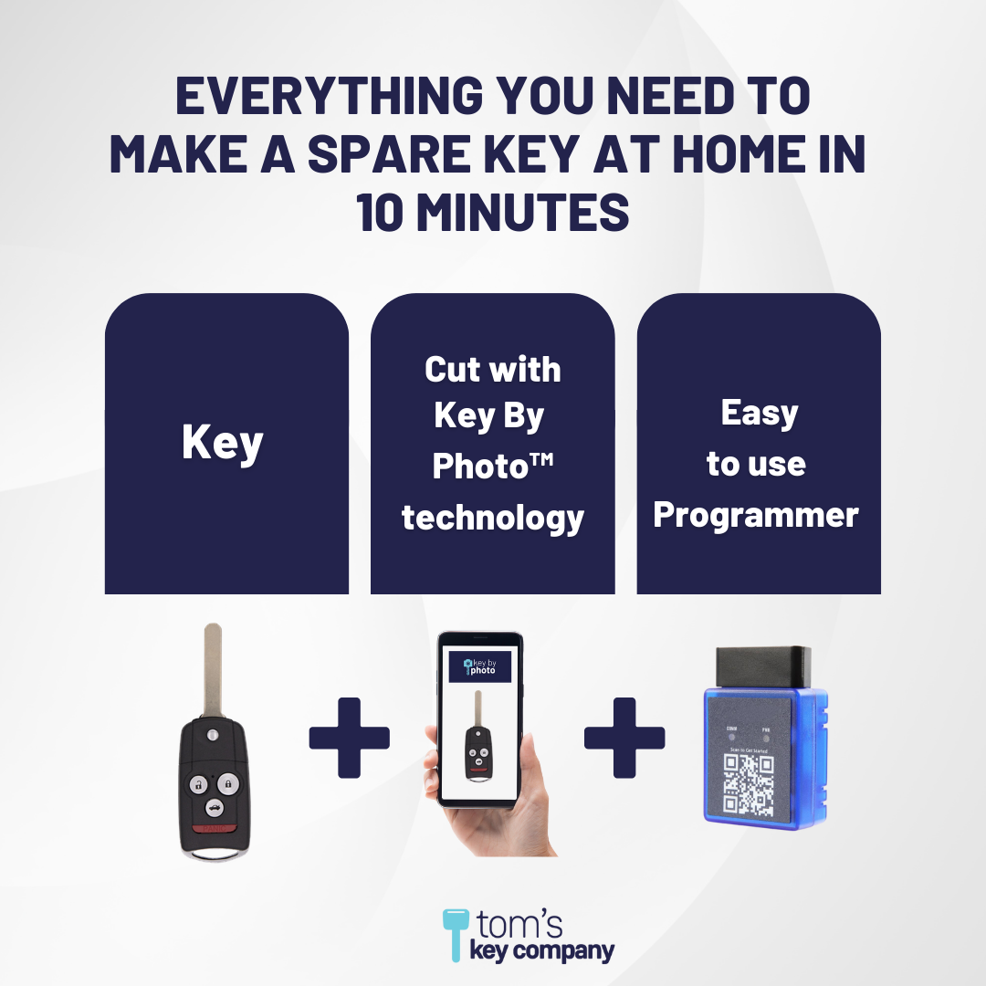 Ultimate Remote Key Bundle with Programming Tool, Aftermarket 4-Button Remote Key and Key By Photo for Select Acura Vehicles (ACUCK-4B-890-K-UKB)