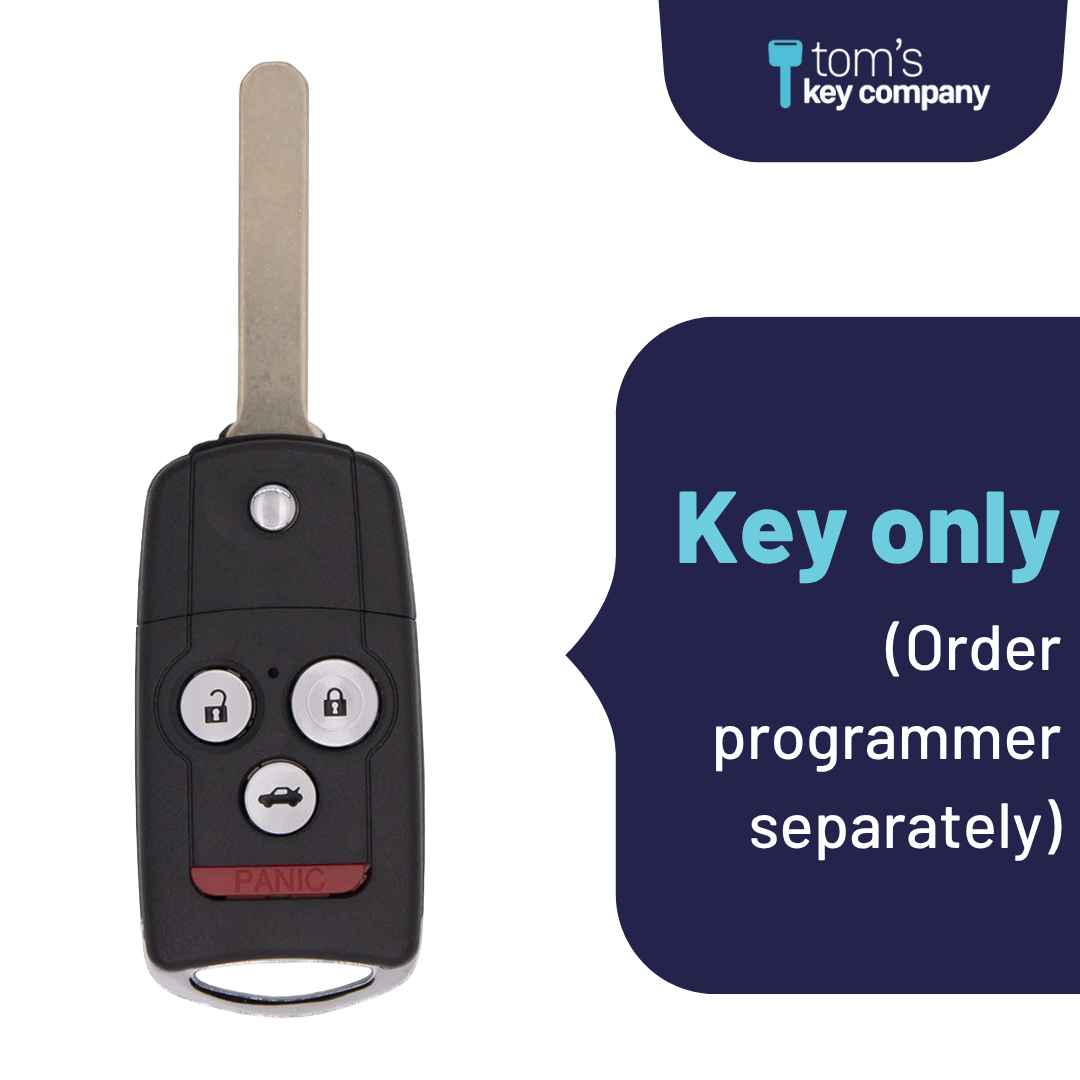 Brand New Aftermarket 4-Button Remote Key with Lock, Unlock, Trunk, Panic for Select Acura Vehicles (ACUCK-4B-890-K)