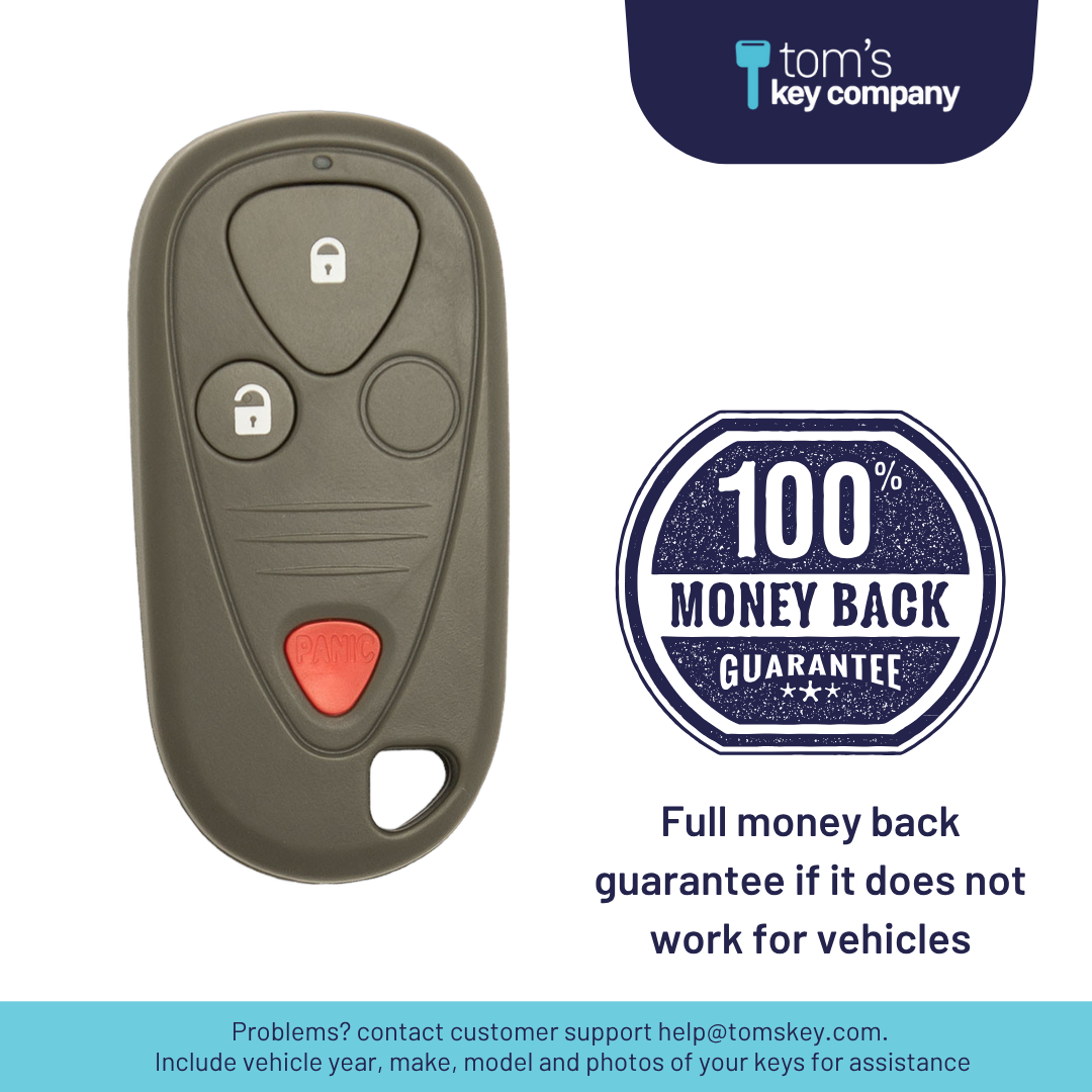 Brand New Aftermarket 3-Button Remote Fob with Lock, Unlock, Panic for Select Acura Vehicles (ACUFOB-3B-863-K)