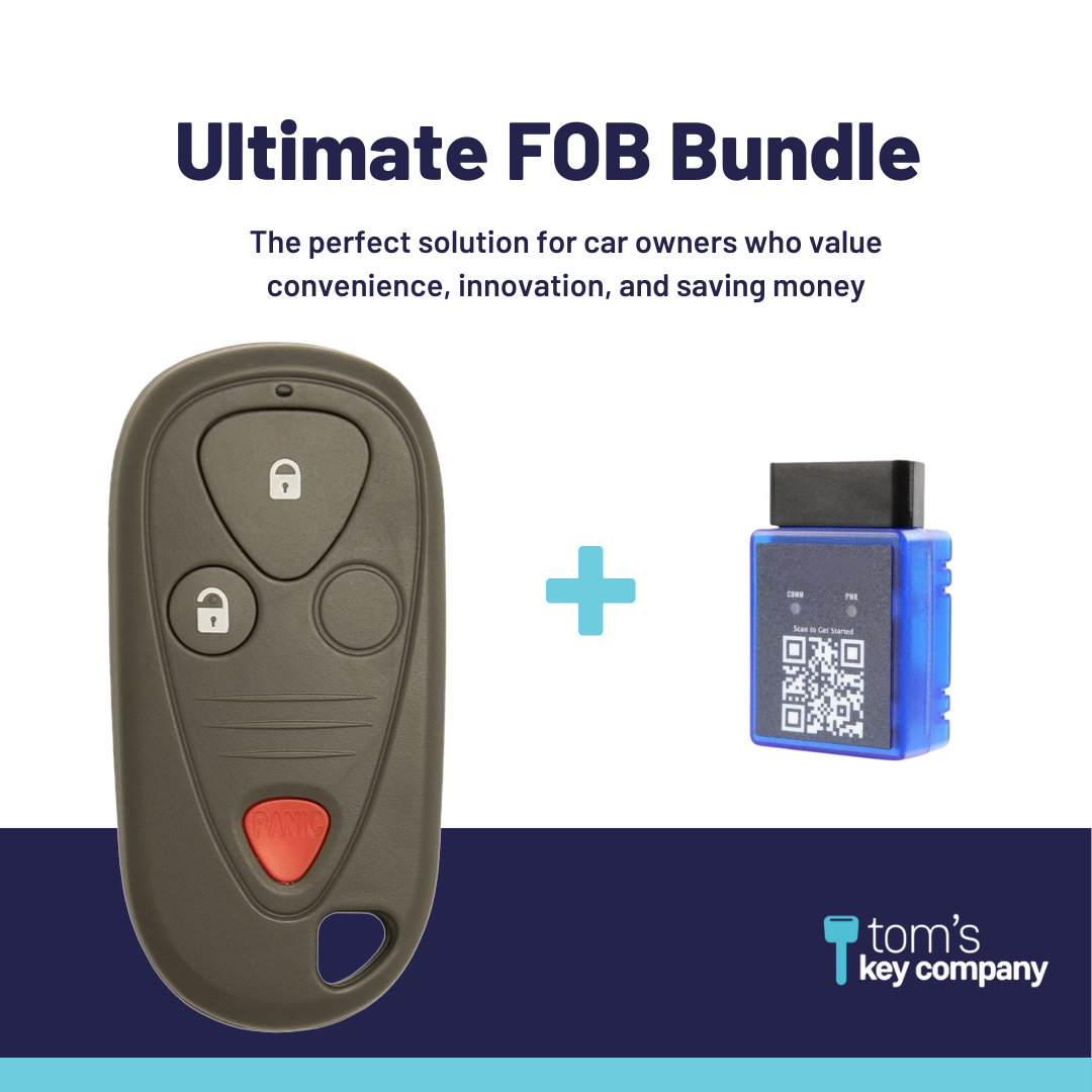 Ultimate Remote FOB Bundle with Programming Tool and Aftermarket 3 Button Remote FOB for Select Acura Vehicles (ACUFOB-3B-867-K-UKB)