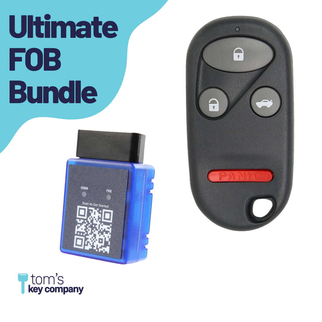 Ultimate Remote FOB Bundle with Programming Tool and Aftermarket 4 Button Remote FOB for Select Acura Vehicles (ACUFOB-4B-859-K-UKB)
