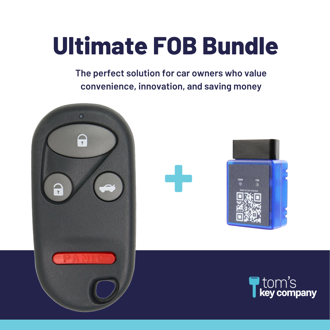 Ultimate Remote FOB Bundle with Programming Tool and Aftermarket 4 Button Remote FOB for Select Acura Vehicles (ACUFOB-4B-859-K-UKB)