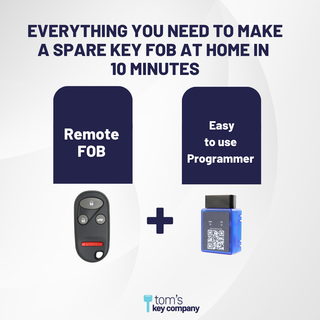 Ultimate Remote FOB Bundle with Programming Tool and Aftermarket 4 Button Remote FOB for Select Acura Vehicles (ACUFOB-4B-859-K-UKB)
