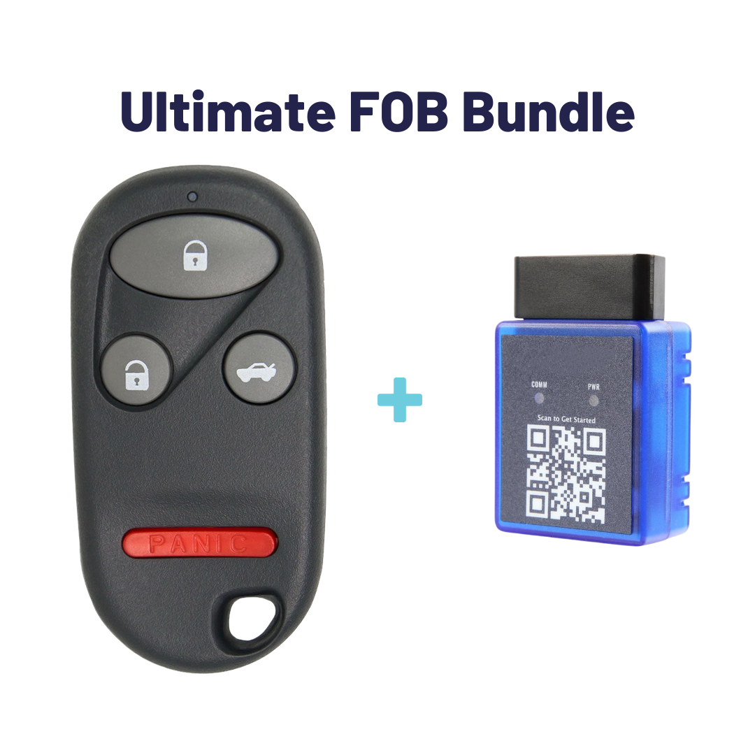 Ultimate Remote FOB Bundle with Programming Tool and Aftermarket 4 Button Remote FOB for Select Acura Vehicles (ACUFOB-4B-859-K-UKB)