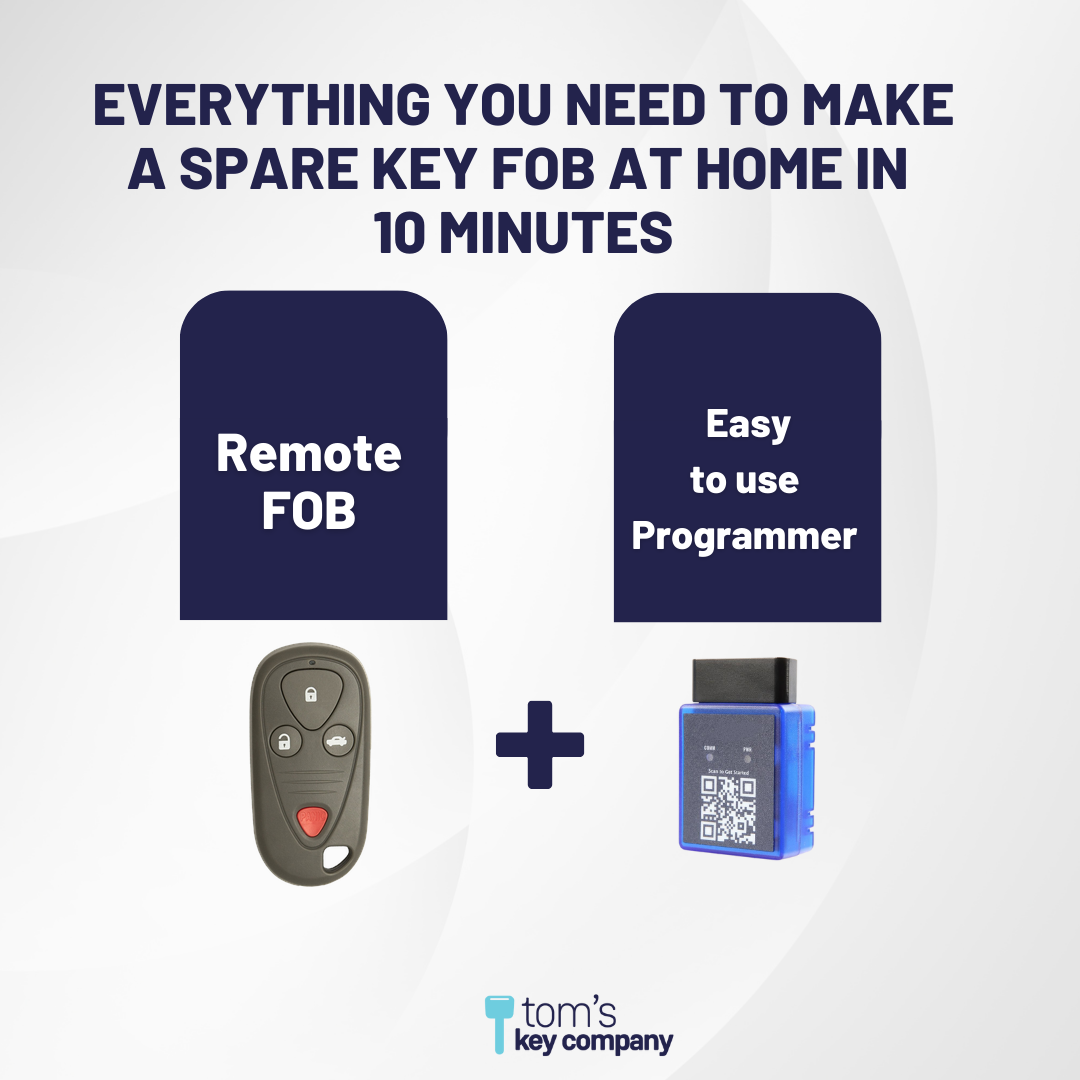 Ultimate Remote FOB Bundle with Programming Tool and Aftermarket 4 Button Remote FOB for Select Acura Vehicles (ACUFOB-4B-887-K-UKB)