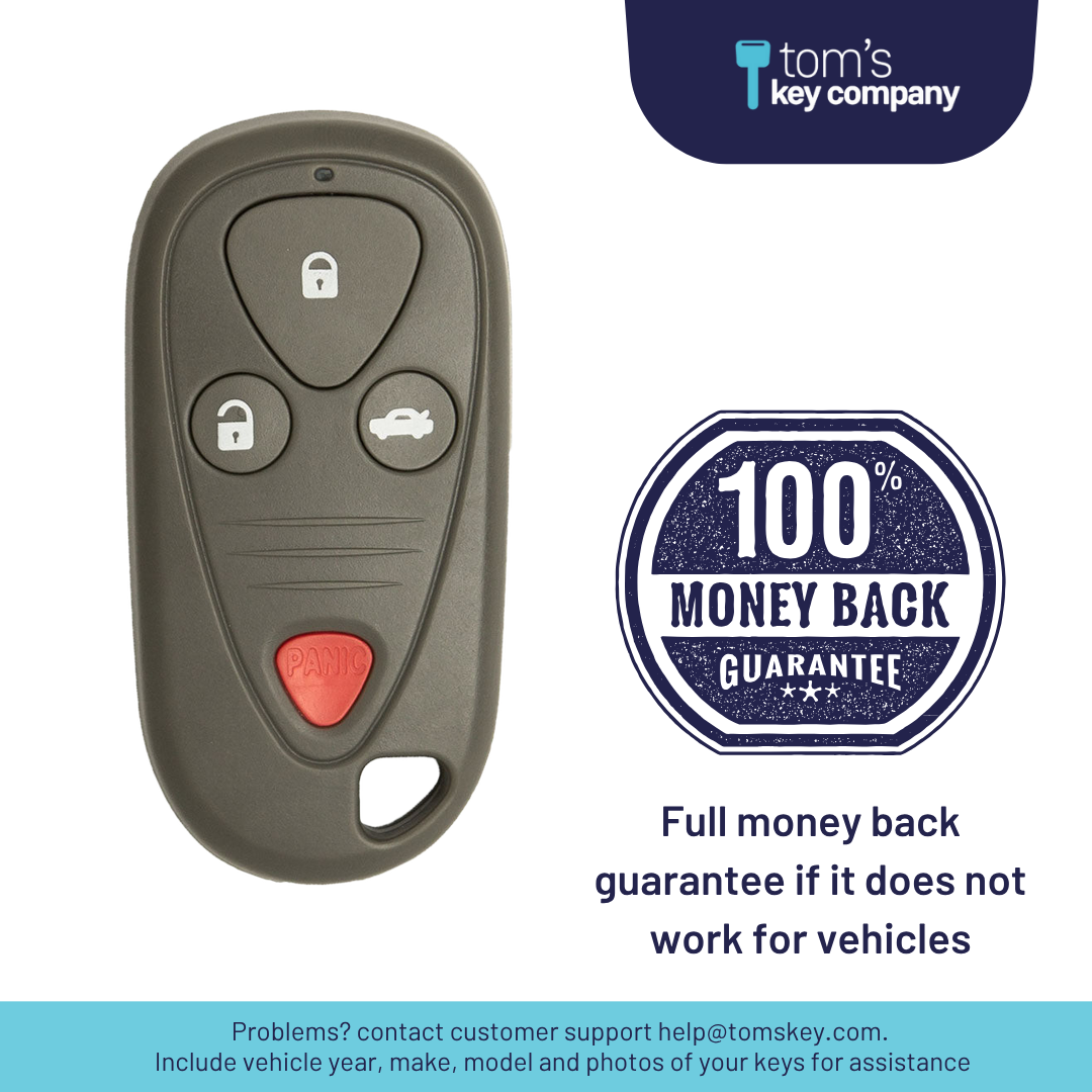 Brand New Aftermarket 4-Button Remote Fob with Lock, Unlock, Trunk, Panic for Select Acura Vehicles (ACUFOB-4B-887-K)