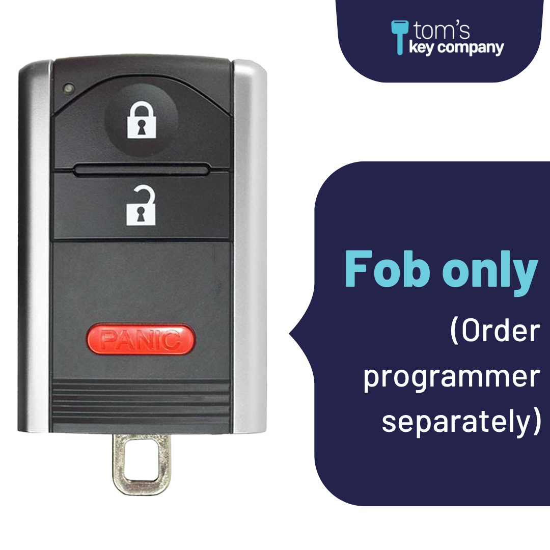 Like New Refurbished 3-Button Smart Key Fob with Lock, Unlock, Panic for Select Acura Vehicles (ACUSK-3B-909-RC-K)