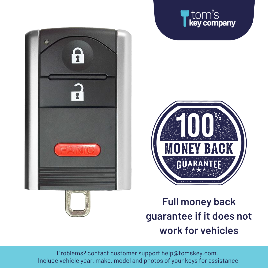 Like New Refurbished 3-Button Smart Key Fob with Lock, Unlock, Panic for Select Acura Vehicles (ACUSK-3B-909-RC-K)