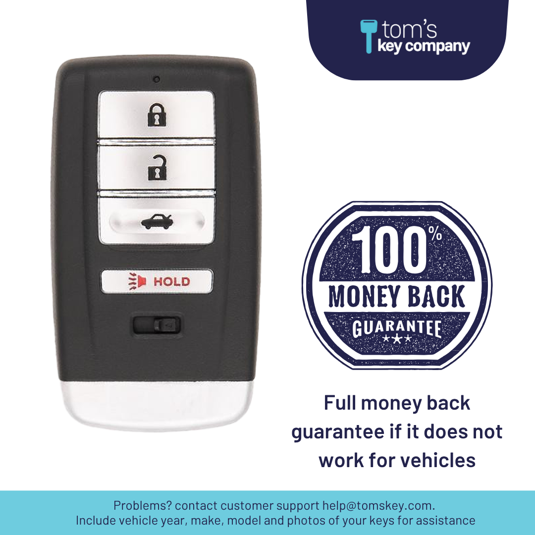 Like New Refurbished 4-Button Smart Key Fob with Lock, Unlock, Trunk, Panic for Select Acura Vehicles (ACUSK-4B-553-REF-K)