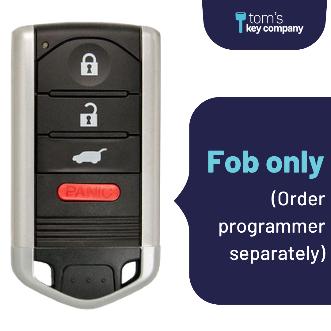 Brand New Aftermarket 4-Button Smart Key Fob with Lock, Unlock, Hatch Hold, Panic for Select Acura Vehicles (ACUSK-4B-895-K)