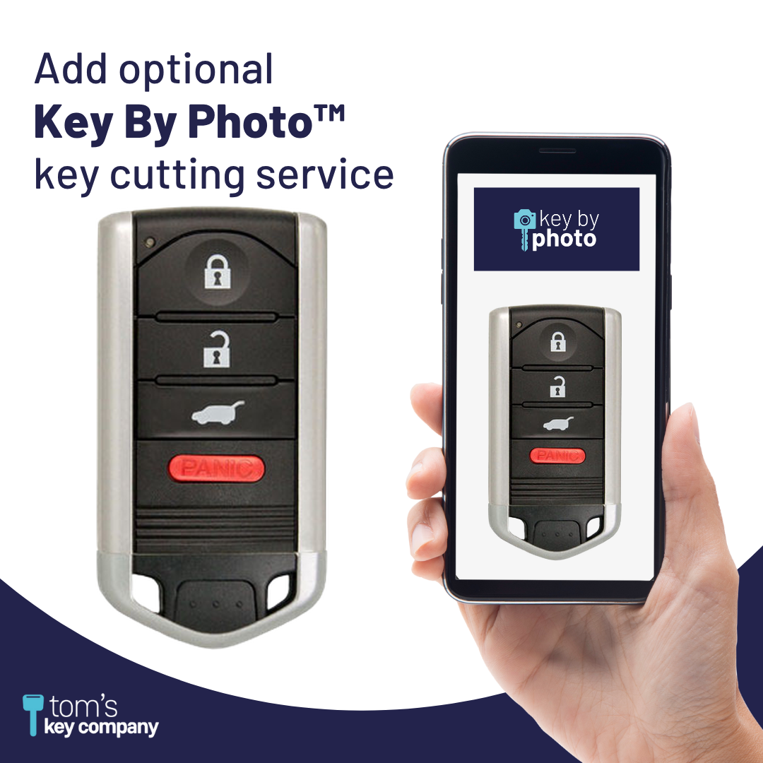 Brand New Aftermarket 4-Button Smart Key Fob with Lock, Unlock, Hatch Hold, Panic for Select Acura Vehicles (ACUSK-4B-895-K)
