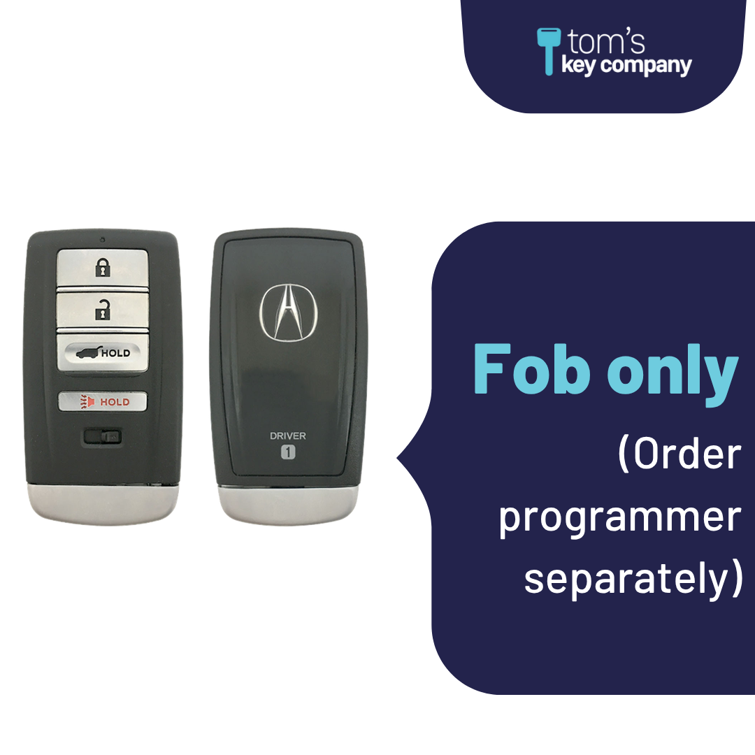 Like New Refurbished 4-Button Smart Key Fob with Lock, Unlock, Hatch Hold, Panic for Select Acura Vehicles (ACUSK-4B-HR-918-REF-K)