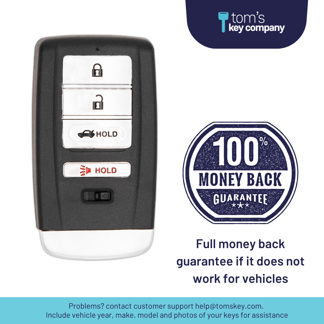 Ultimate Smart Key Bundle with Programming Tool, Refurbished 4-Button Smart Key Fob and Key By Photo for Select Acura Vehicles (ACUSK-4B-TR-909-K-UKB)
