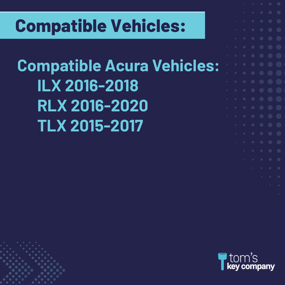 Like New Refurbished 4-Button Smart Key Fob with Lock, Unlock, Trunk, Panic for Select Acura Vehicles (ACUSK-4B-TR-909-K)