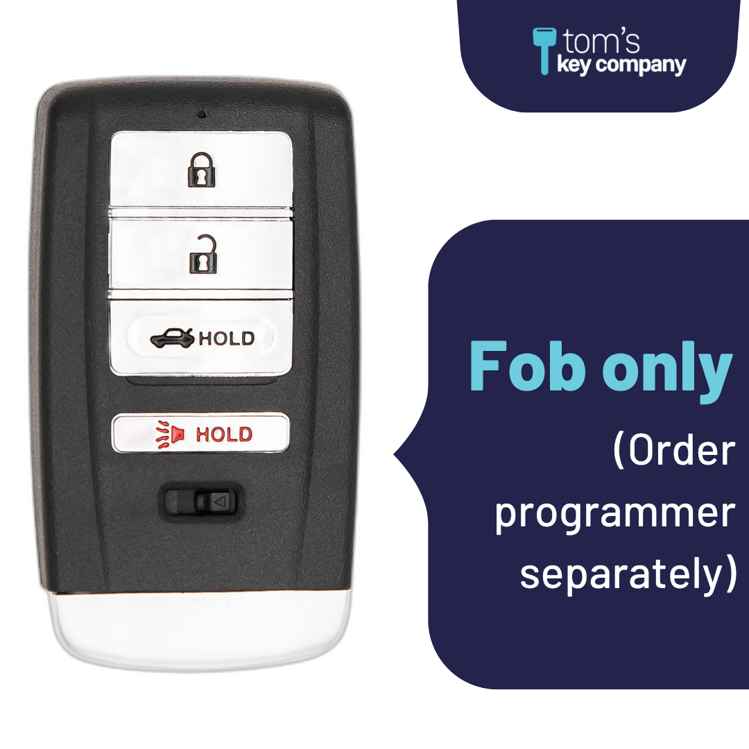 Brand New Aftermarket 4-Button Smart Key Fob with Lock, Unlock, Trunk, Panic for Select Acura Vehicles (ACUSK-4B-TR-909-K)