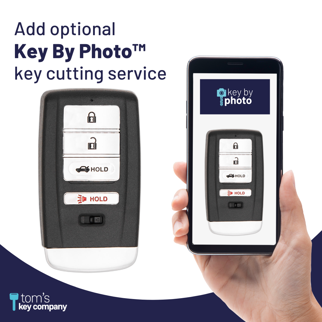 Brand New Aftermarket 4-Button Smart Key Fob with Lock, Unlock, Trunk, Panic for Select Acura Vehicles (ACUSK-4B-TR-909-K)