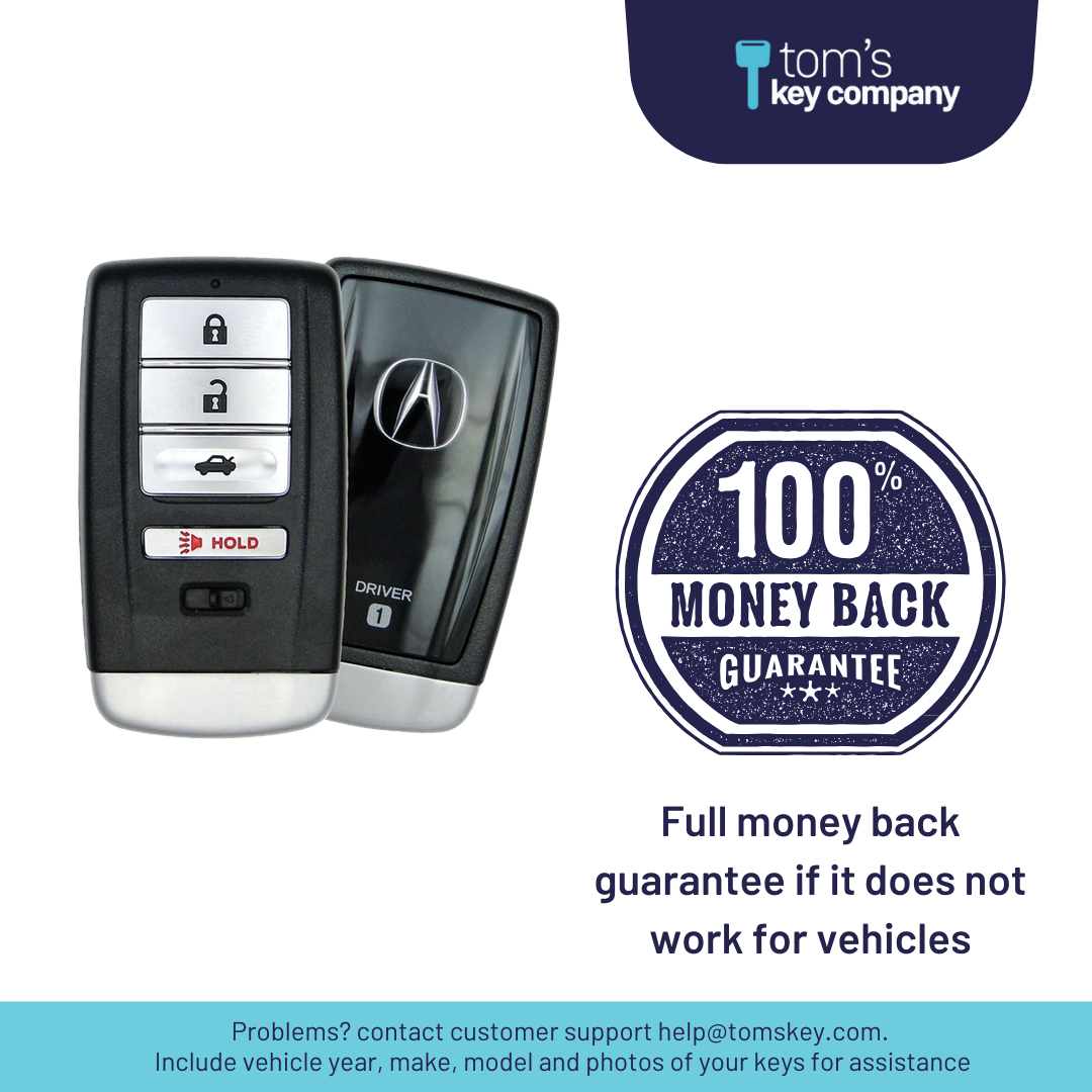 Ultimate Smart Key Bundle with Programming Tool, Refurbished 4-Button Smart Key Fob and Key By Photo for Select Acura Vehicles (ACUSK-4B-TR-913-REF-K-UKB)