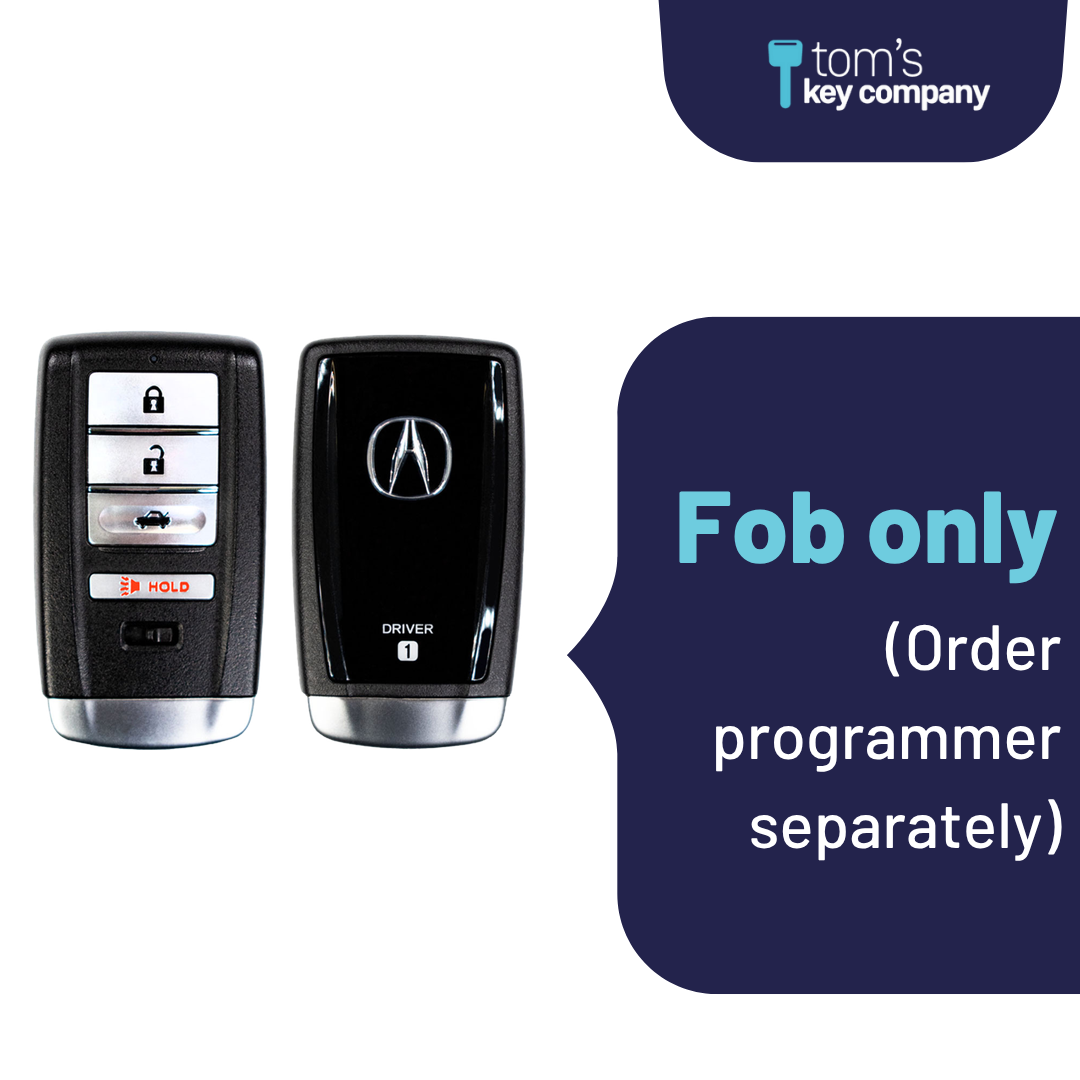 Like New Refurbished 4-Button Smart Key Fob with Lock, Unlock, Trunk, Panic for Select Acura Vehicles (ACUSK-4B-TR-924-REF-K)