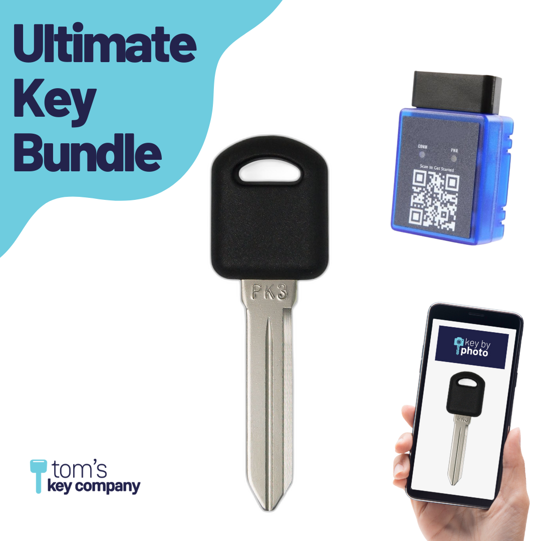 Ultimate Key Bundle with Programming Tool, Aftermarket Transponder Key and Key By Photo for Select Buick, Chevrolet, Oldsmobile and Pontiac Vehicles (BUIKEY-7PT-K-UKB)
