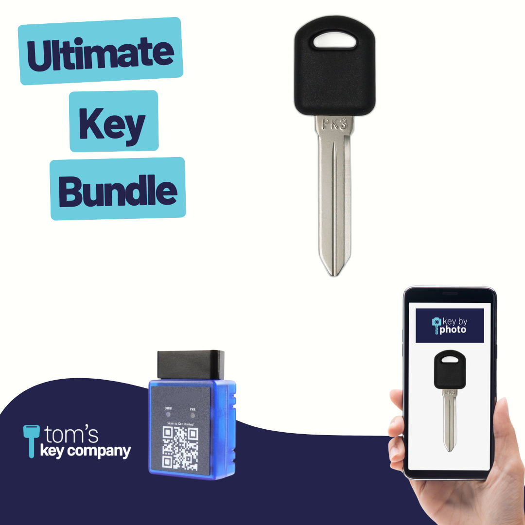 Ultimate Key Bundle with Programming Tool, Aftermarket Transponder Key and Key By Photo for Select Buick, Chevrolet, Oldsmobile and Pontiac Vehicles (BUIKEY-7PT-K-UKB)