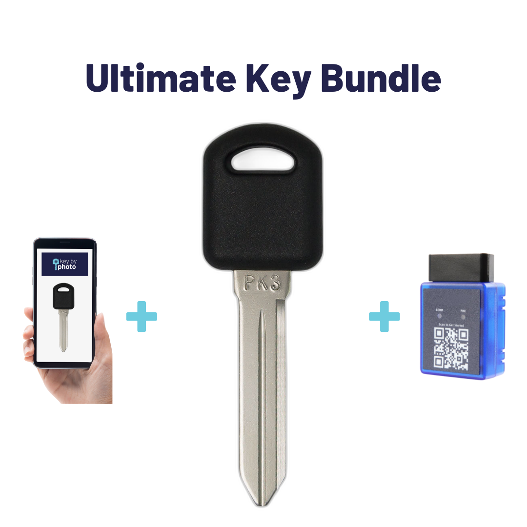 Ultimate Key Bundle with Programming Tool, Aftermarket Transponder Key and Key By Photo for Select Buick, Chevrolet, Oldsmobile and Pontiac Vehicles (BUIKEY-7PT-K-UKB)