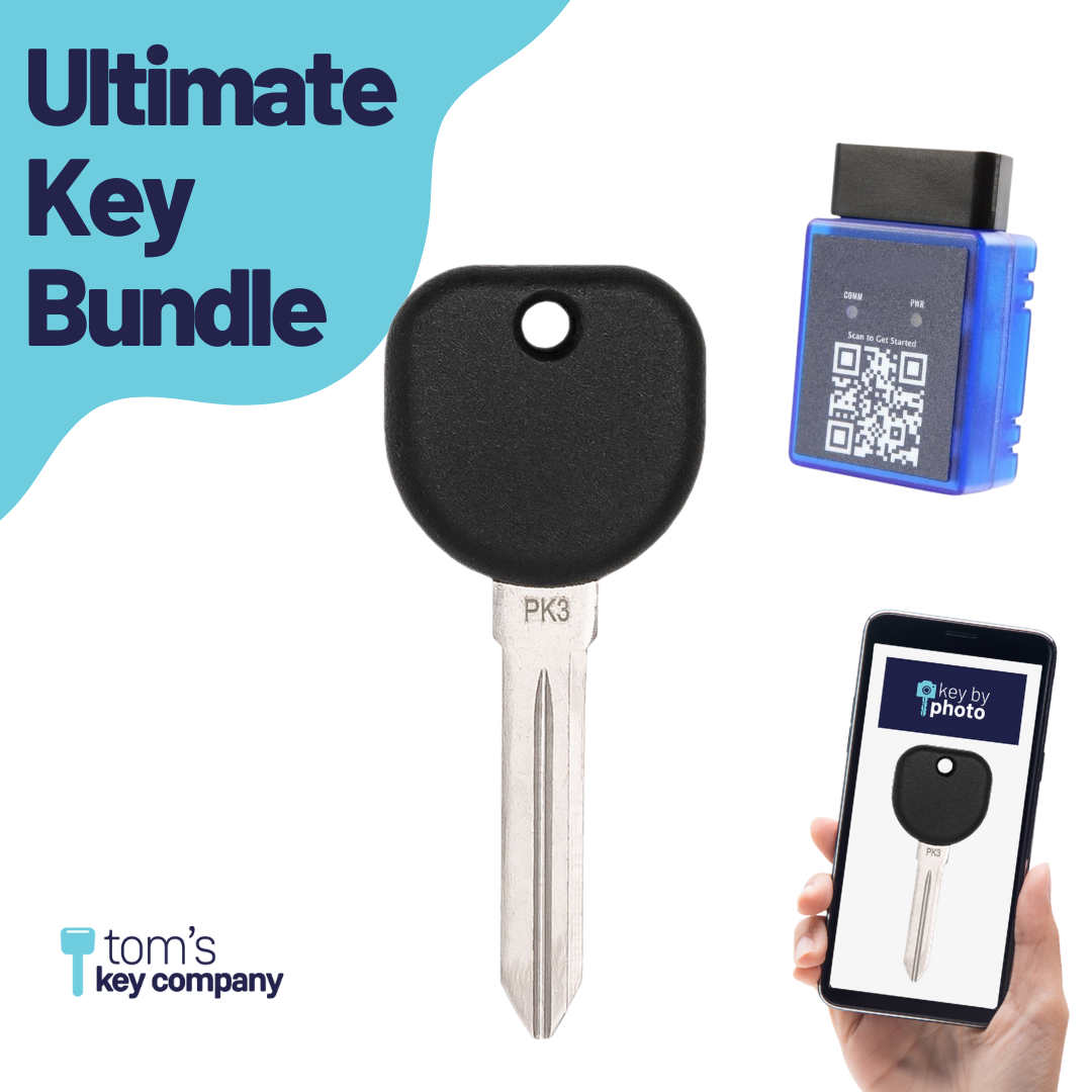 Ultimate Key Bundle with Programming Tool, Aftermarket Transponder Key and Key By Photo for Select Buick, Cadillac and Pontiac Vehicles (BUIKEY-9PT-K-UKB)