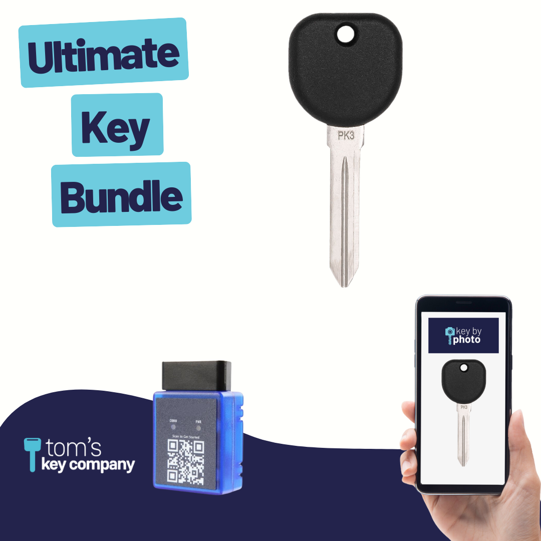 Ultimate Key Bundle with Programming Tool, Aftermarket Transponder Key and Key By Photo for Select Buick, Cadillac and Pontiac Vehicles (BUIKEY-9PT-K-UKB)
