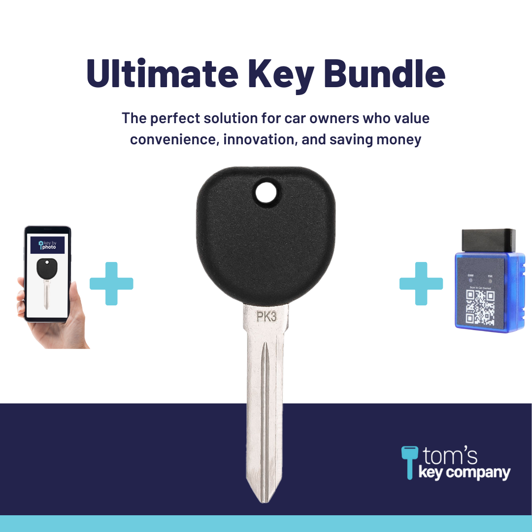 Ultimate Key Bundle with Programming Tool, Aftermarket Transponder Key and Key By Photo for Select Buick, Cadillac and Pontiac Vehicles (BUIKEY-9PT-K-UKB)