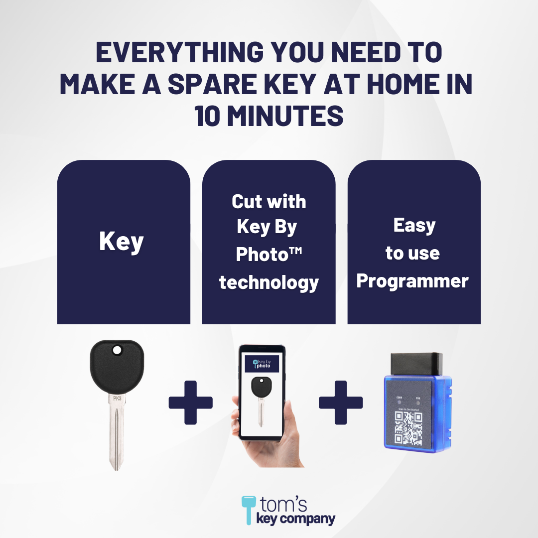 Ultimate Key Bundle with Programming Tool, Aftermarket Transponder Key and Key By Photo for Select Buick, Cadillac and Pontiac Vehicles (BUIKEY-9PT-K-UKB)