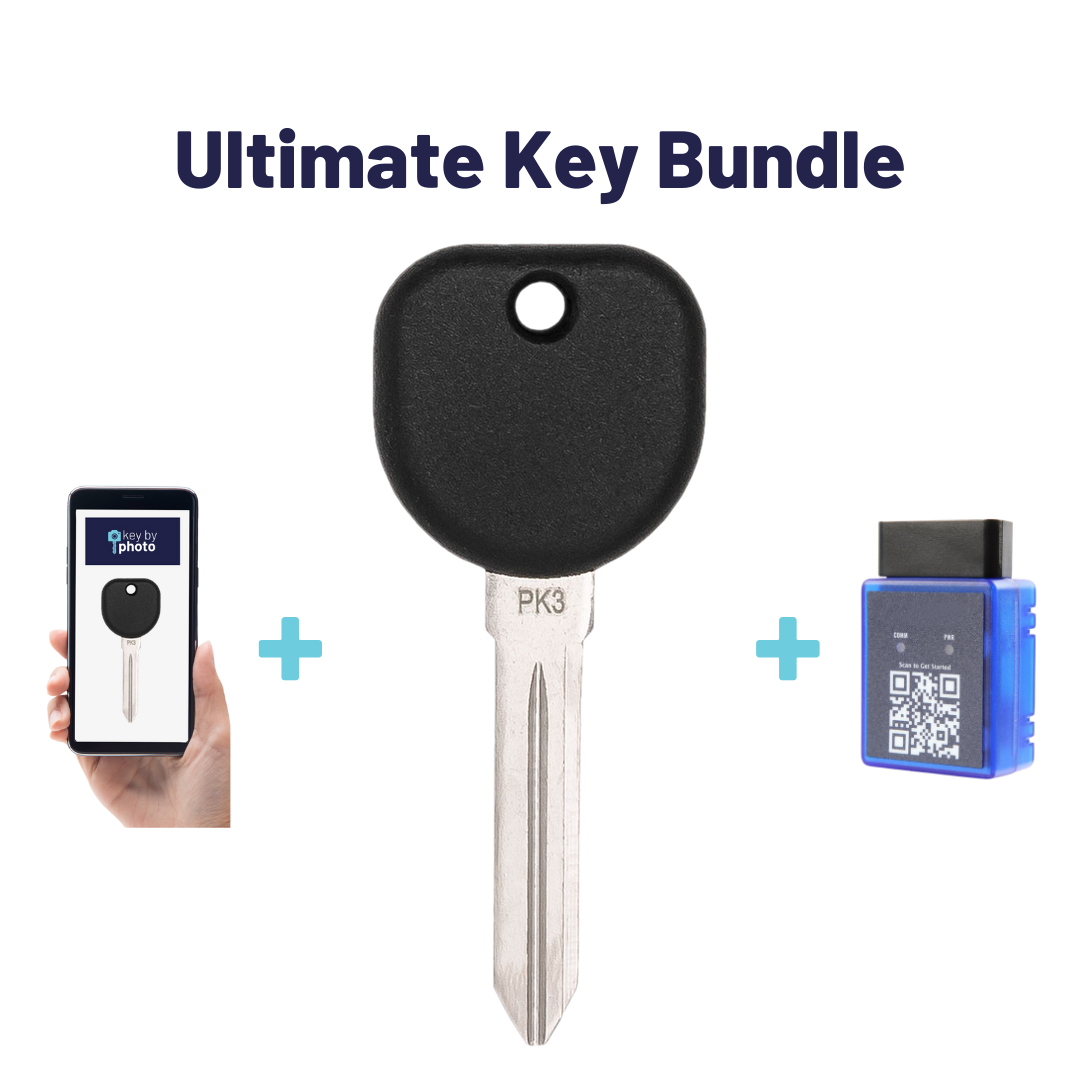 Ultimate Key Bundle with Programming Tool, Aftermarket Transponder Key and Key By Photo for Select Buick, Cadillac and Pontiac Vehicles (BUIKEY-9PT-K-UKB)