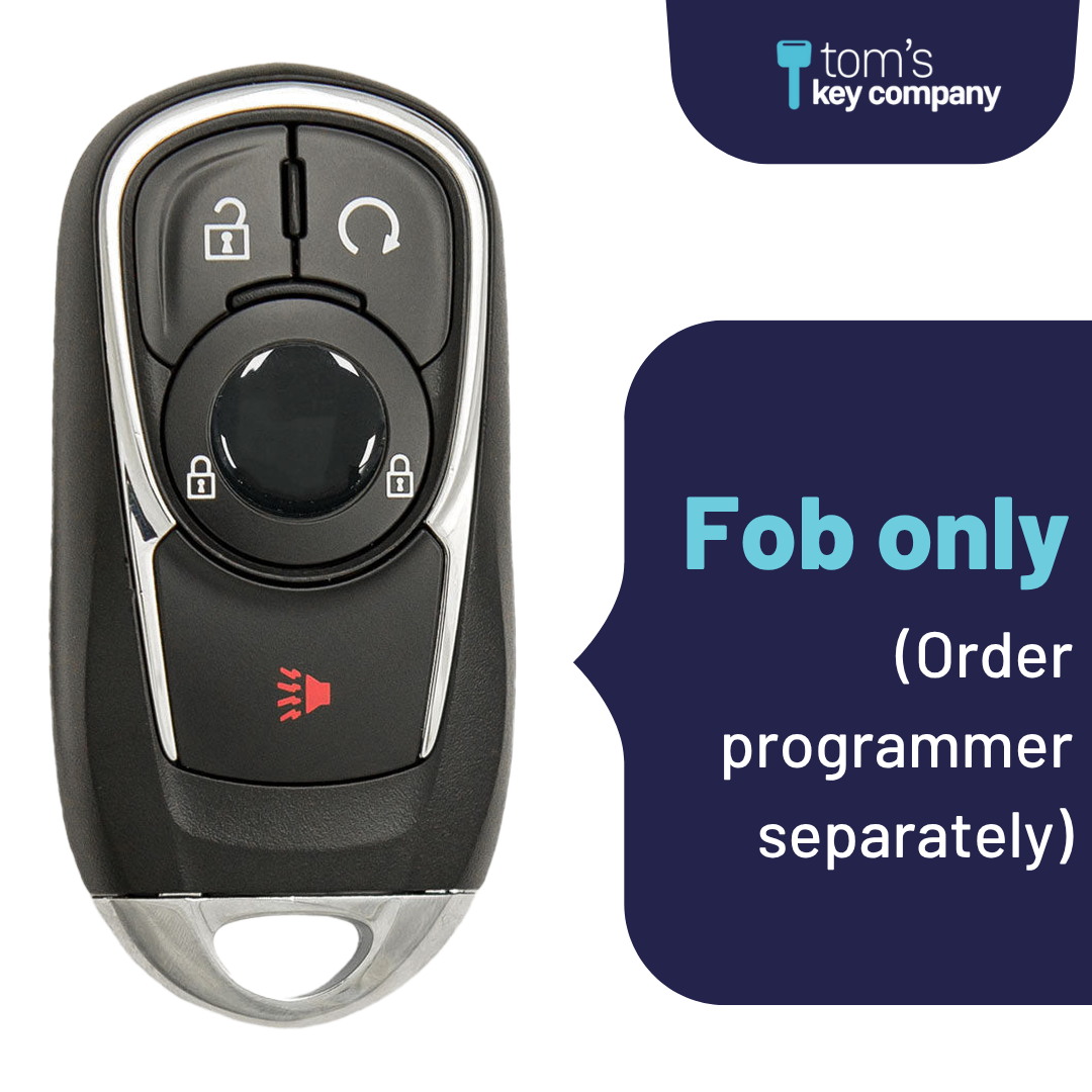 Brand New Aftermarket 4-Button Smart Key Fob with Lock, Unlock, Remote Start, Panic for Select Buick Vehicles (BUISK-3B-897-K)