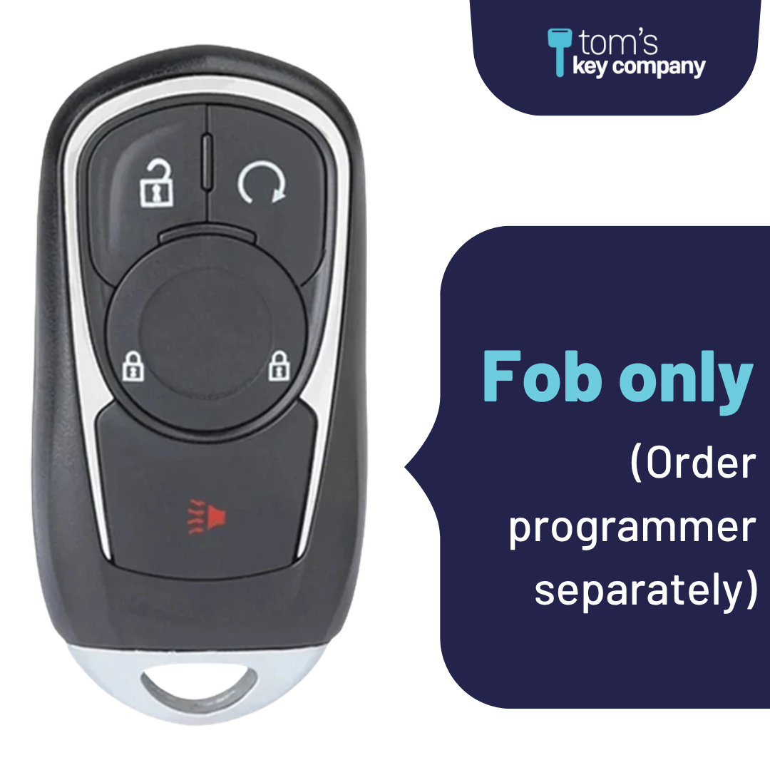 Like New Refurbished 4-Button Smart Key Fob with Lock, Unlock, Remote Start, Panic for Select Buick Vehicles (BUISK-4B-936-K)