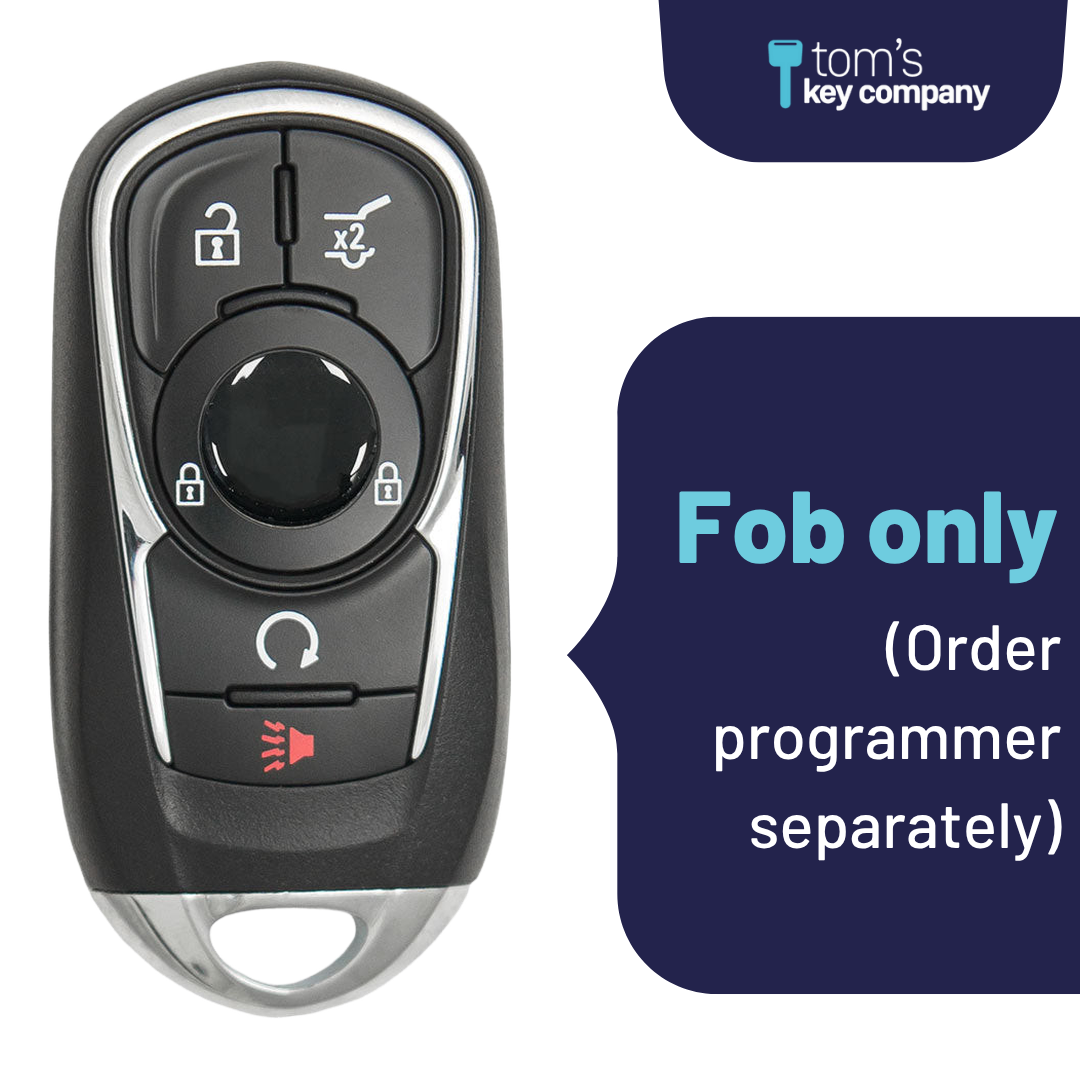 Brand New Aftermarket 5-Button Smart Key Fob with Lock, Unlock, Hatch, Remote Start, Panic for Select Buick Vehicles (BUISK-5B-895-K)