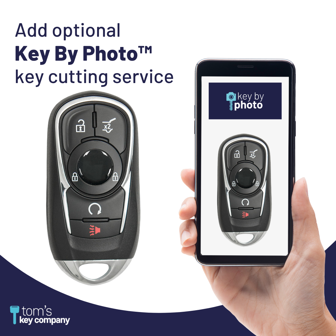 Brand New Aftermarket 5-Button Smart Key Fob with Lock, Unlock, Hatch, Remote Start, Panic for Select Buick Vehicles (BUISK-5B-895-K)