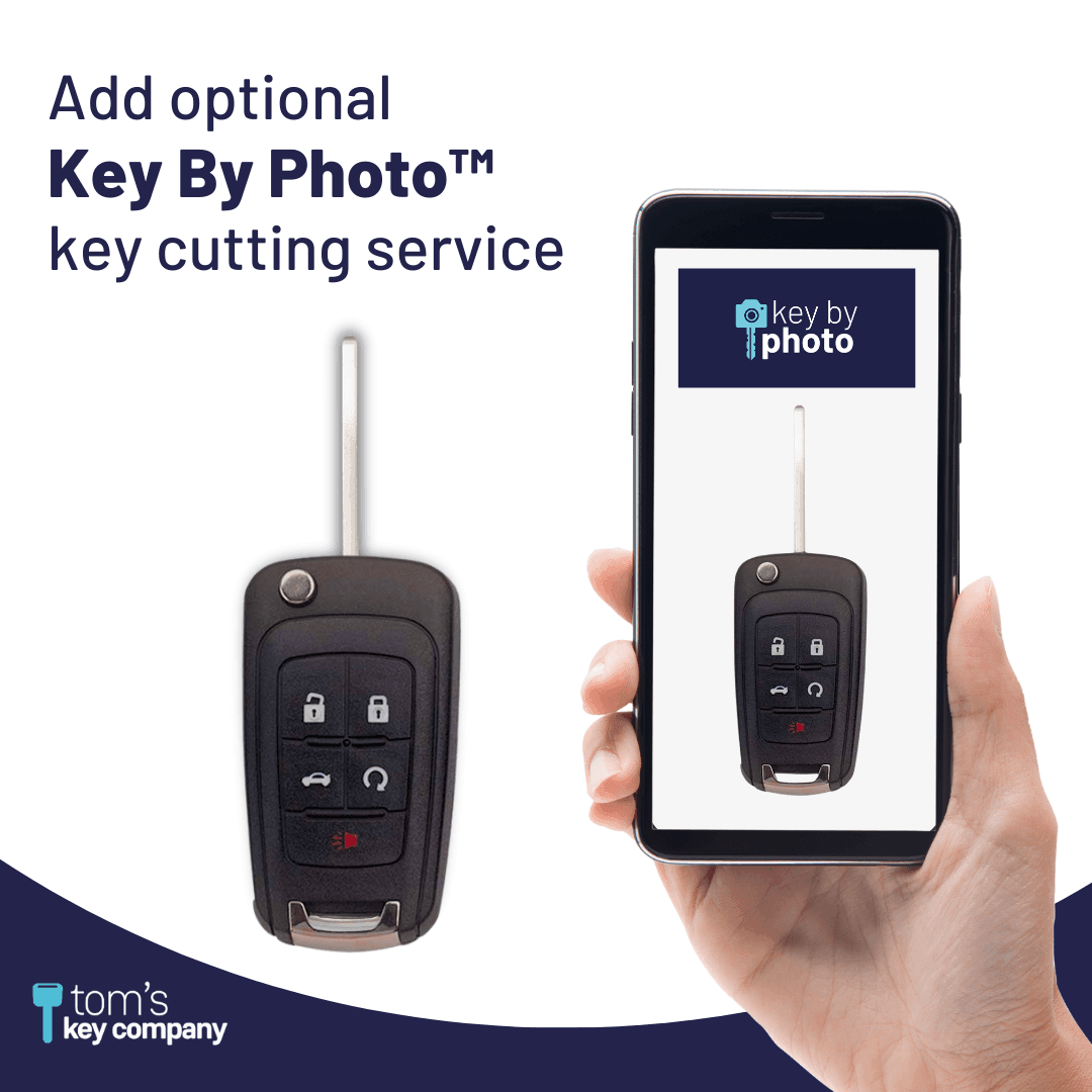 Brand New Aftermarket Smart Flip Emergency Key 5-Button with Trunk Release & Remote Start for Select Buick Vehicles (BUISK-5B-TRUNK-RS-FK)