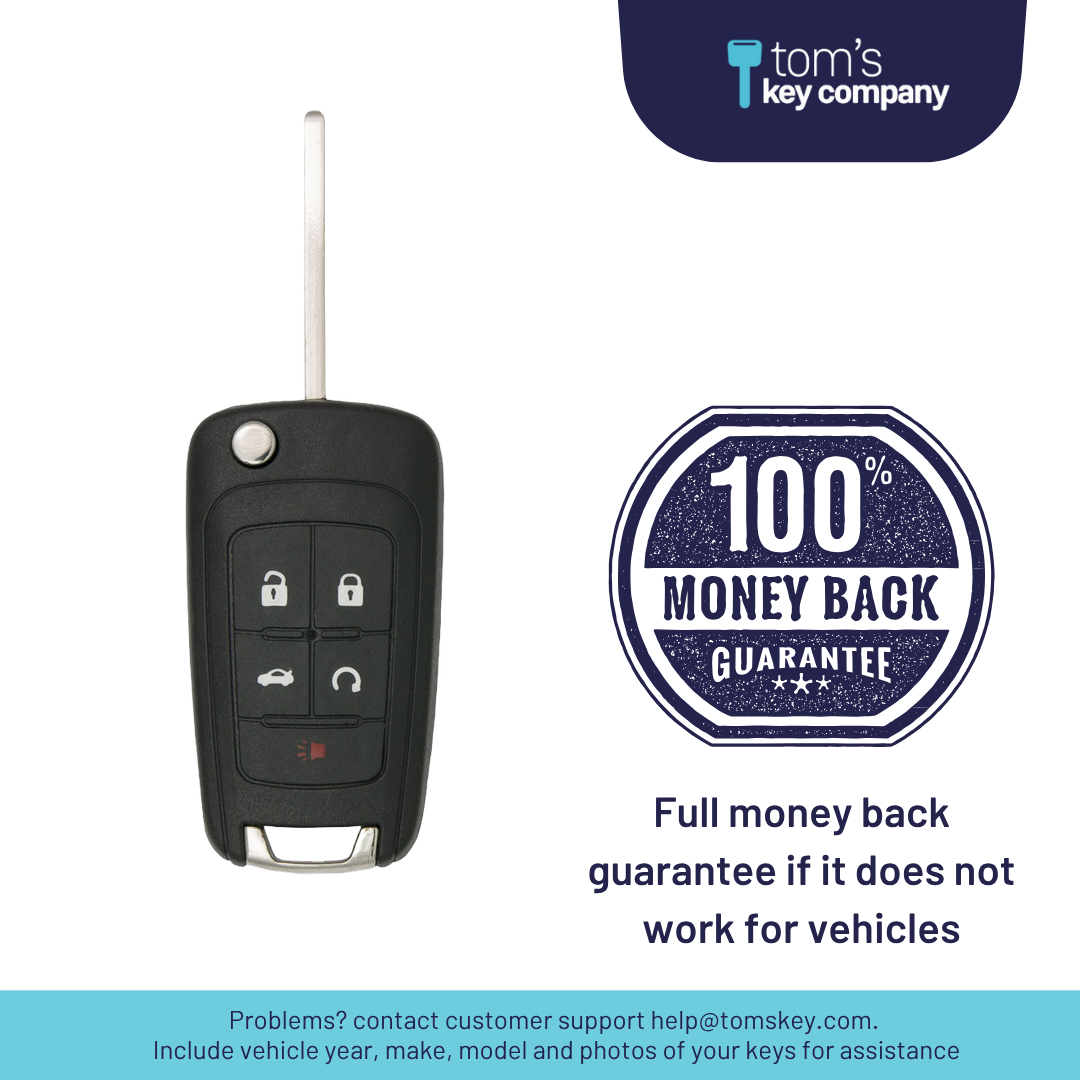 Like New Refurbished 5-Button Smart Key Fob with Lock, Unlock, Remote Start, Trunk, Panic for Select GMC Vehicles (BUISK-5B-TRUNK-RS-FK)