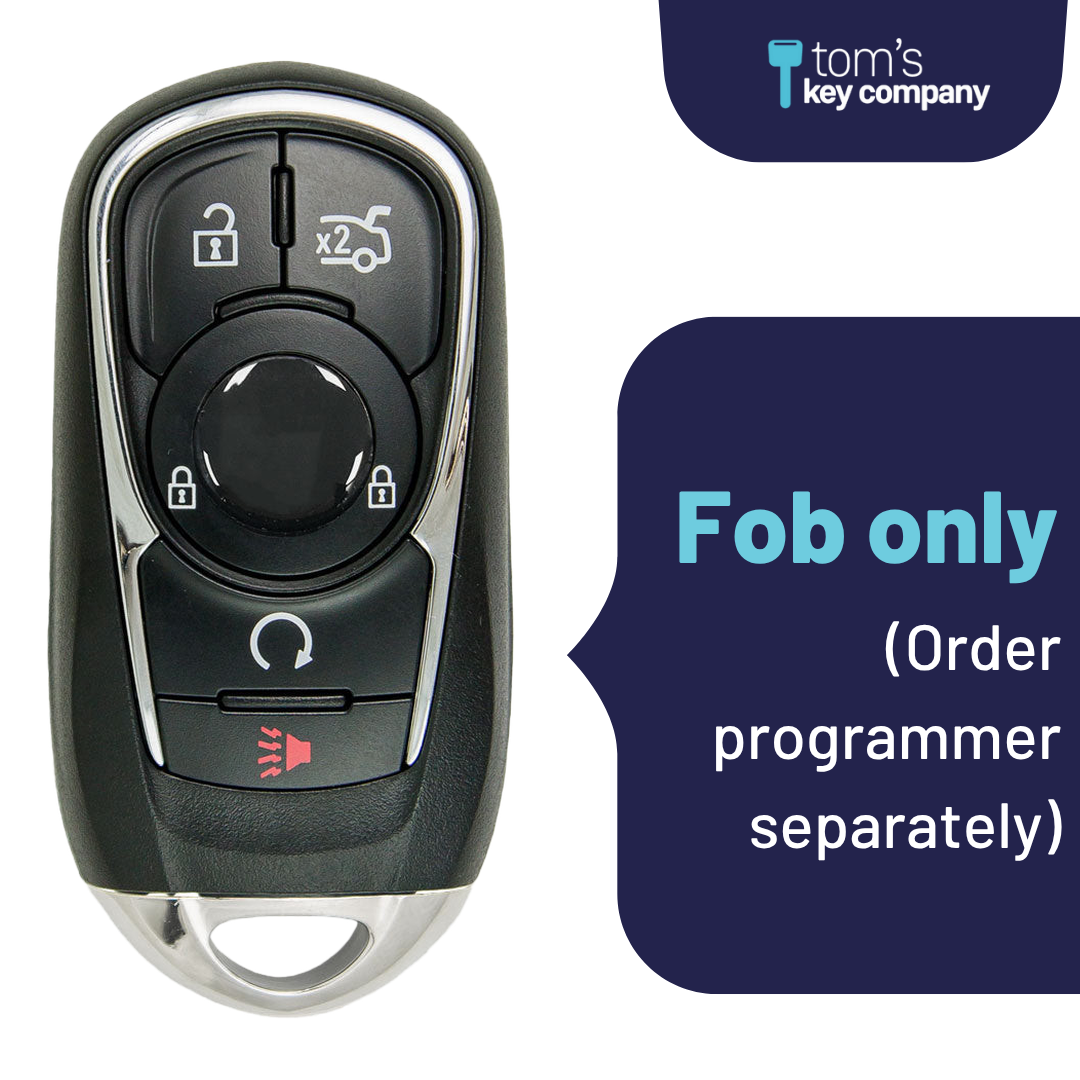 Brand New Aftermarket 5-Button Smart Key Fob with Lock, Unlock, Remote Start, Trunk, Panic for Select Buick Vehicles (BUISK-6B-857-K)