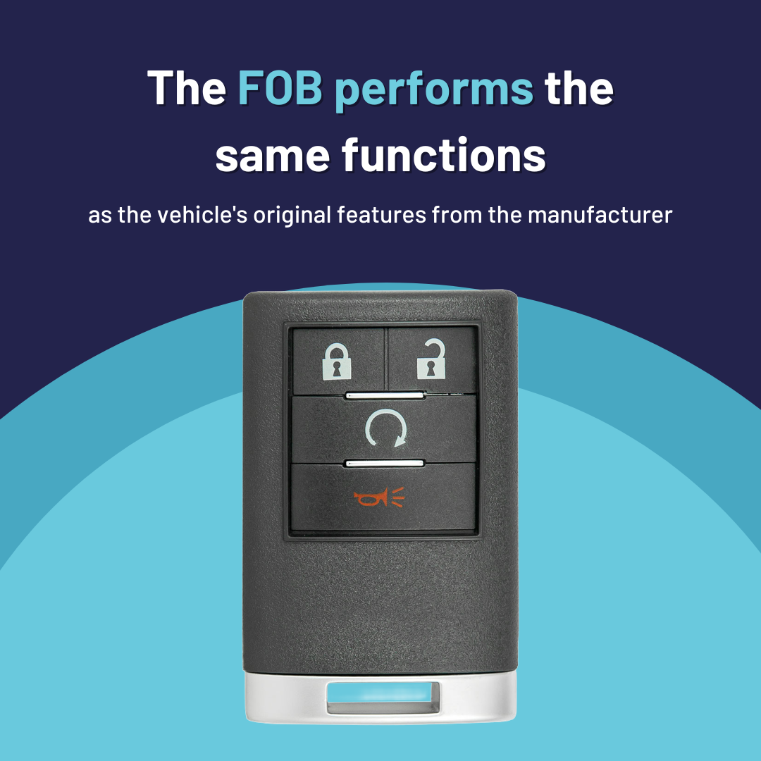 Ultimate Remote FOB Bundle with Programming Tool and Aftermarket 4 Button Remote FOB for Select Cadillac Vehicles (CADFOB-4B-147-K-UKB)