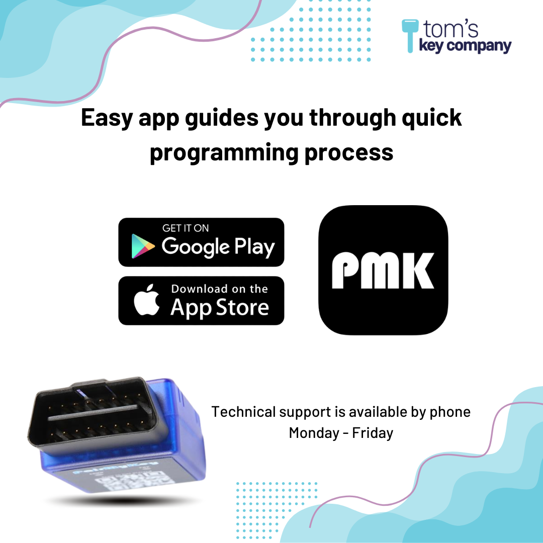 Ultimate Remote FOB Bundle with Programming Tool and Aftermarket 4 Button Remote FOB for Select Cadillac Vehicles (CADFOB-4B-HR-635-RC-K-UKB)