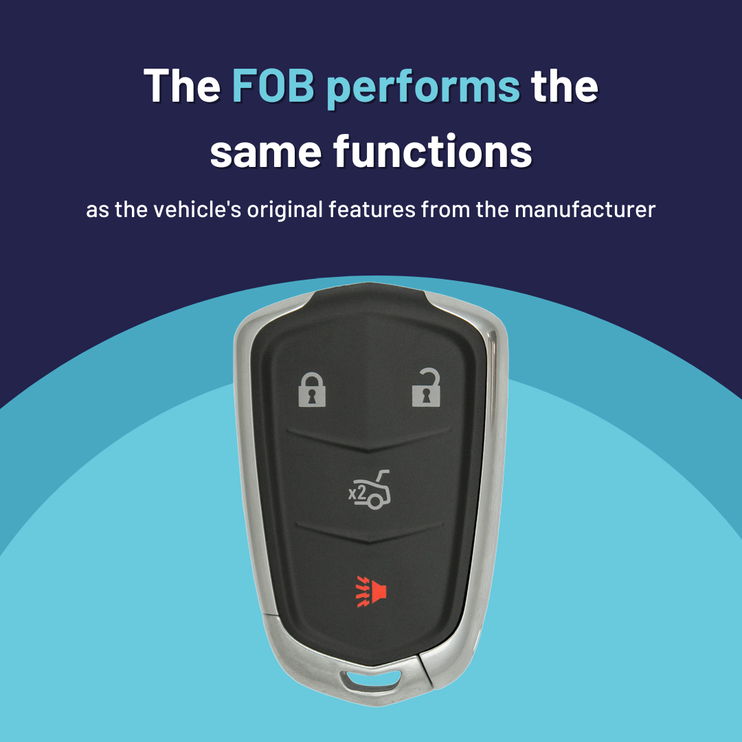 Ultimate Smart Key Bundle with Programming Tool, Refurbished 4-Button Smart Key Fob and Key By Photo for Select Cadillac Vehicles (CADSK-4B-172-K-UKB)