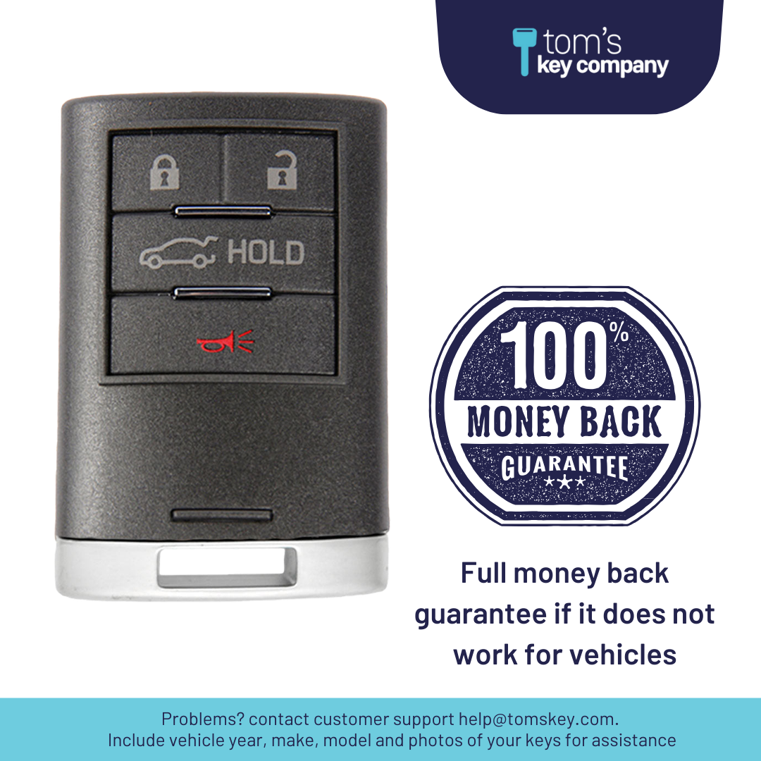 Ultimate Smart Key Bundle with Programming Tool, Refurbished 4-Button Smart Key Fob and Key By Photo for Select Cadillac Vehicles (CADSK-4B-RSTR-116-K-UKB)