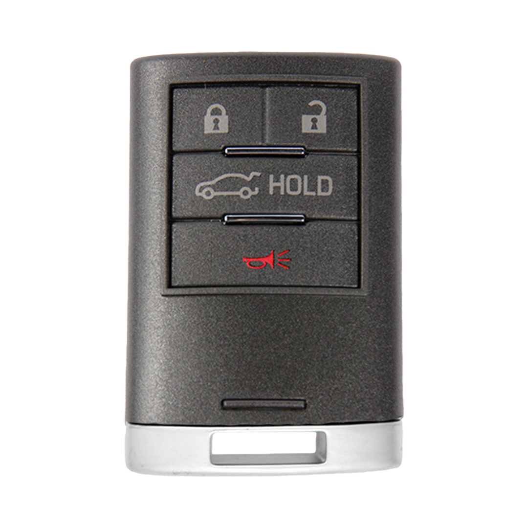 Brand New Aftermarket 4-Button Smart Key Fob with Lock, Unlock, Trunk Hold, Panic for Select Cadillac Vehicles (CADSK-4B-RSTR-116-K)