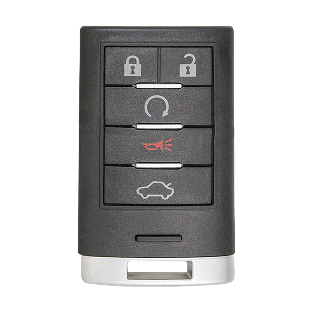Brand New Aftermarket 5-Button Smart Key Fob with Lock, Unlock, Remote Start, Trunk, Panic for Select Cadillac Vehicles (CADSK-5B-145-K)