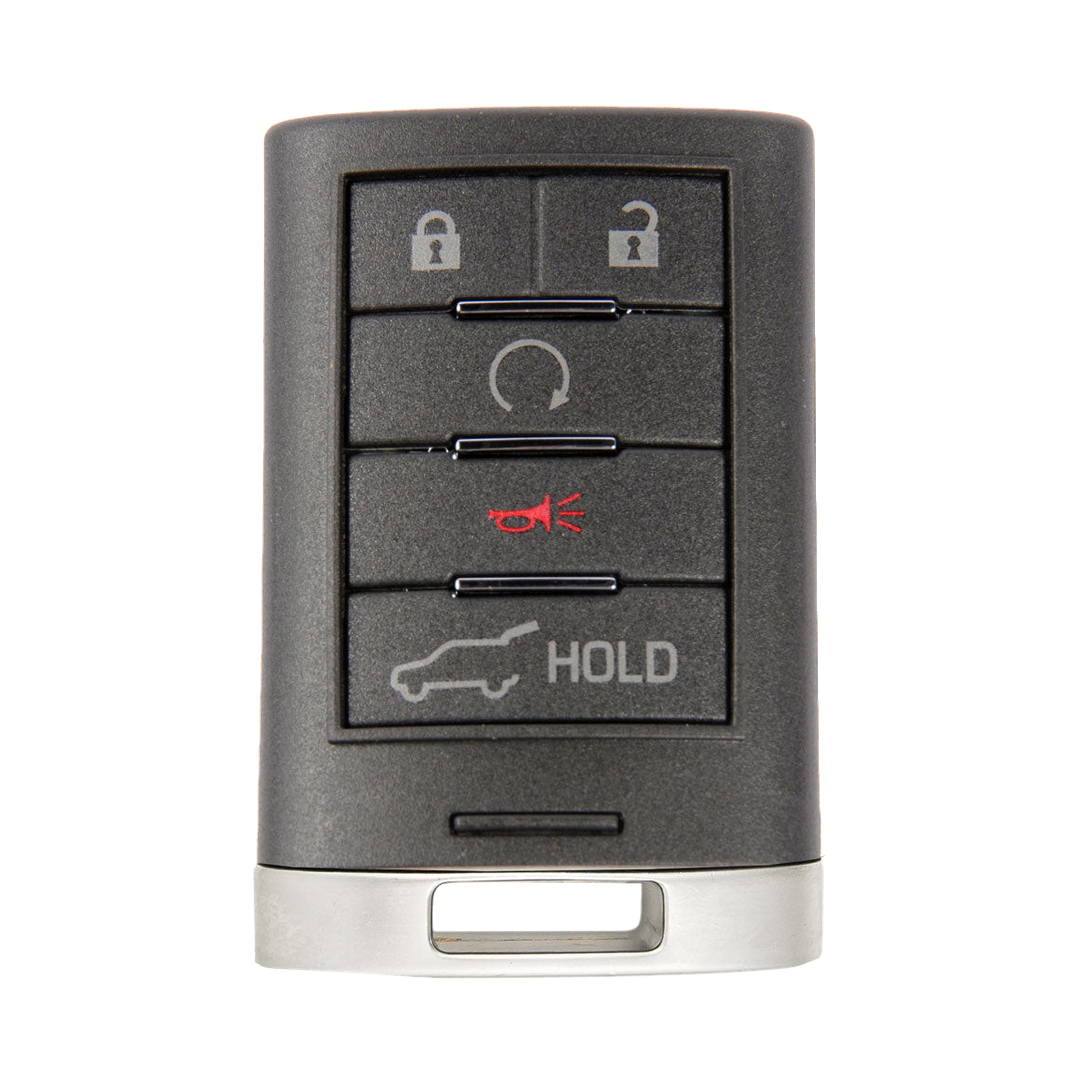 Brand New Aftermarket 5-Button Smart Key Fob with Lock, Unlock, Hatch, Remote Start, Panic for Select Cadillac Vehicles (CADSK-5B-149-K)