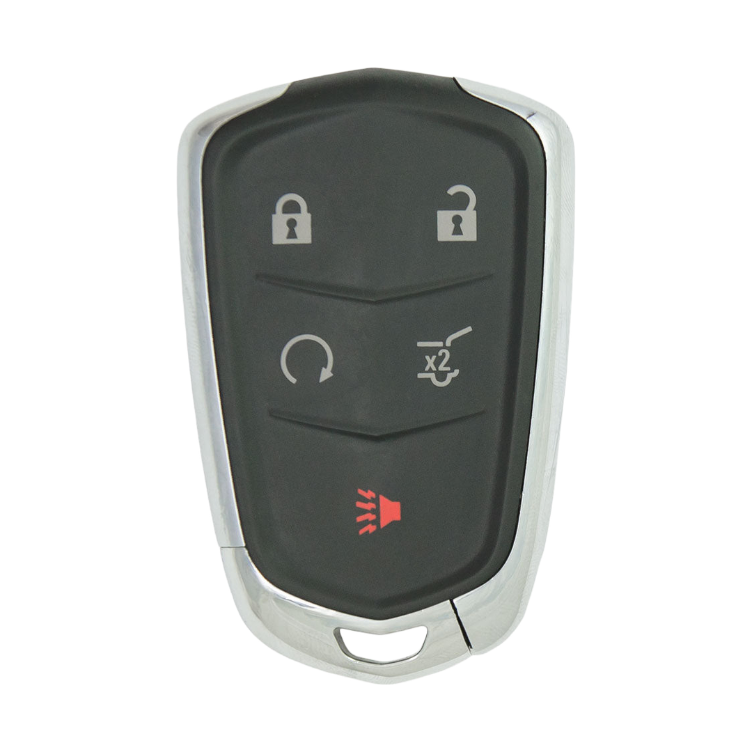 Brand New Aftermarket 5-Button Smart Key Fob with Lock, Unlock, Hatch, Remote Start, Panic for Select Cadillac Vehicles (CADSK-5B-174-K)
