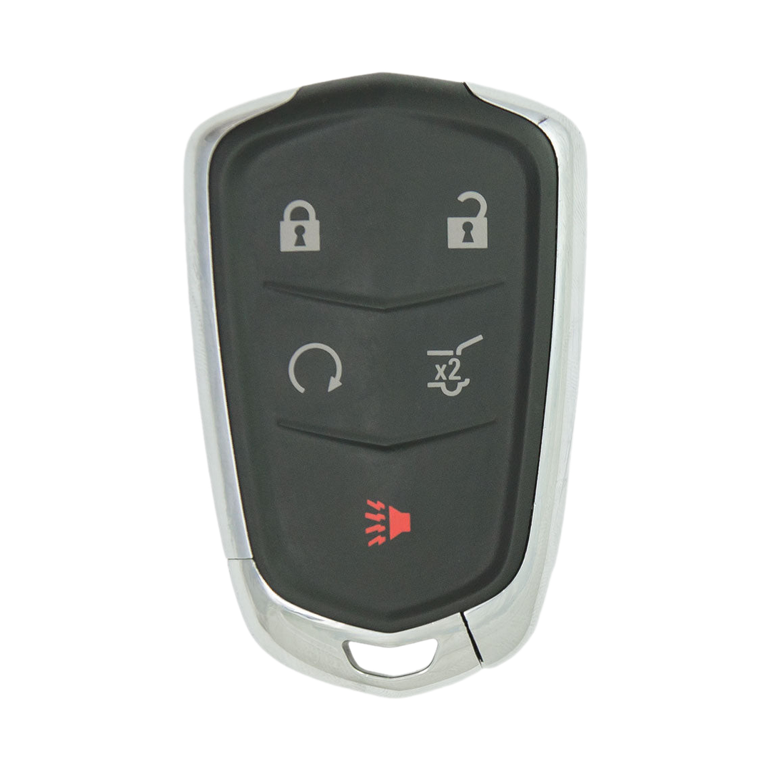Brand New Aftermarket 5-Button Smart Key Fob with Lock, Unlock, Hatch, Remote Start, Panic for Select Cadillac Vehicles (CADSK-5B-HRRS-117-K)