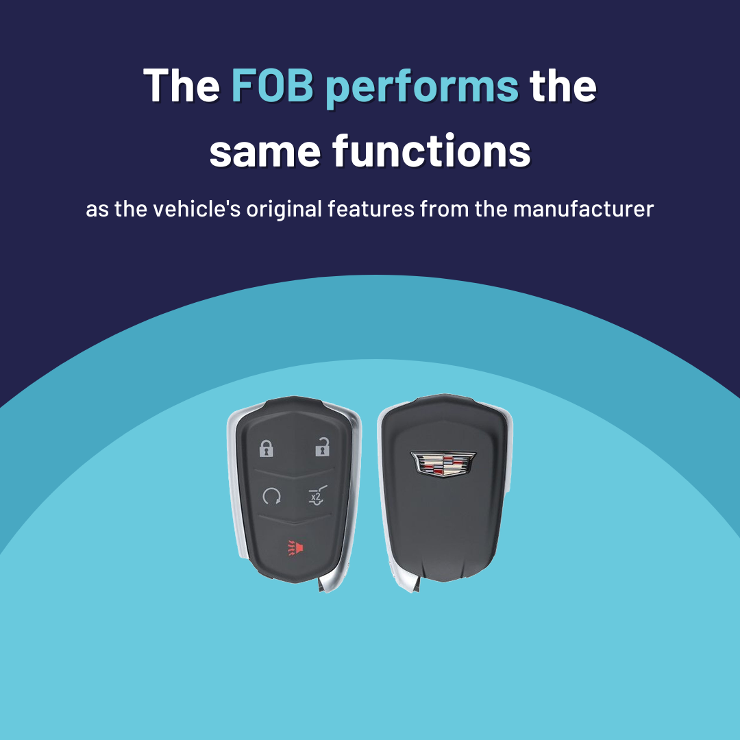 Ultimate Smart Key Bundle with Programming Tool, Refurbished 5-Button Smart Key Fob and Key By Photo for Select Cadillac Vehicles (CADSK-5B-HRRS-1185-REF-K-UKB)