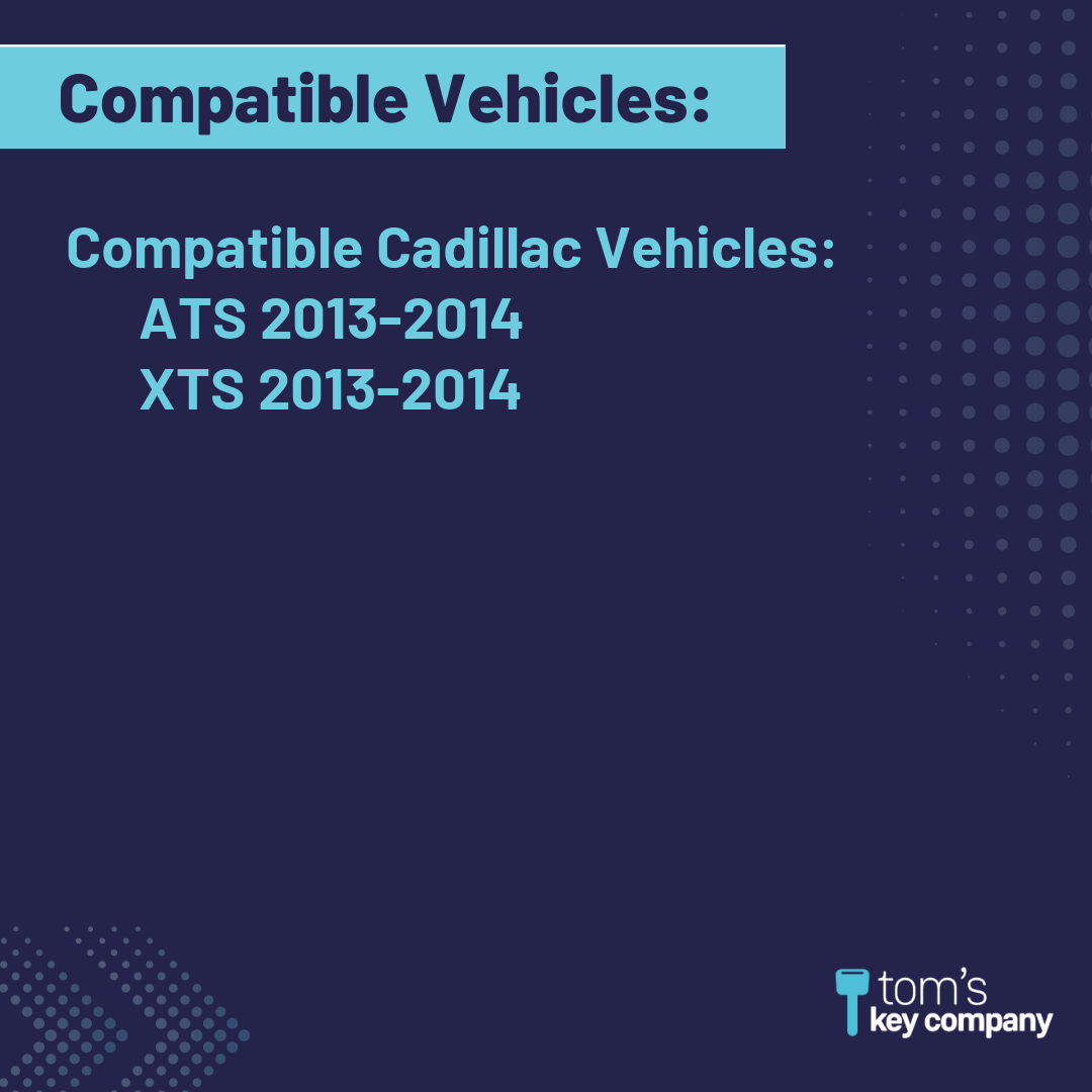Like New Refurbished 5-Button Smart Key Fob with Lock, Unlock, Remote Start, Trunk Hold, Panic for Select Cadillac Vehicles (CADSK-5B-RSTR-116-K)